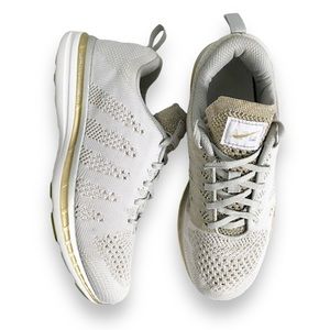 APL Techloom Pro Running Sneakers Metallic Champagne Silver Dove Gray Size 7.5